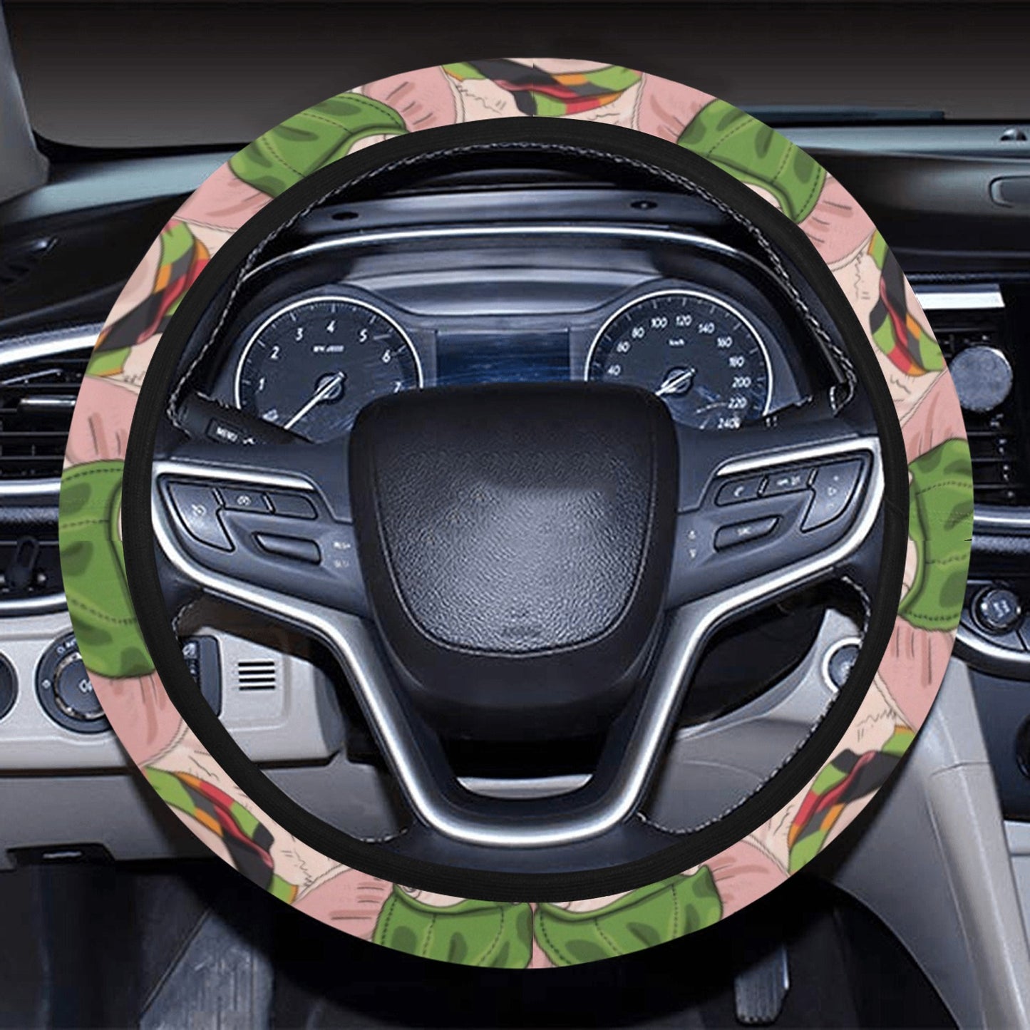 Pig Print Design LKS403 Steering Wheel Cover with Elastic Edge