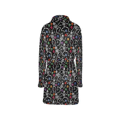 Skeleton Print Design LKS307 Women's Fleece Robe
