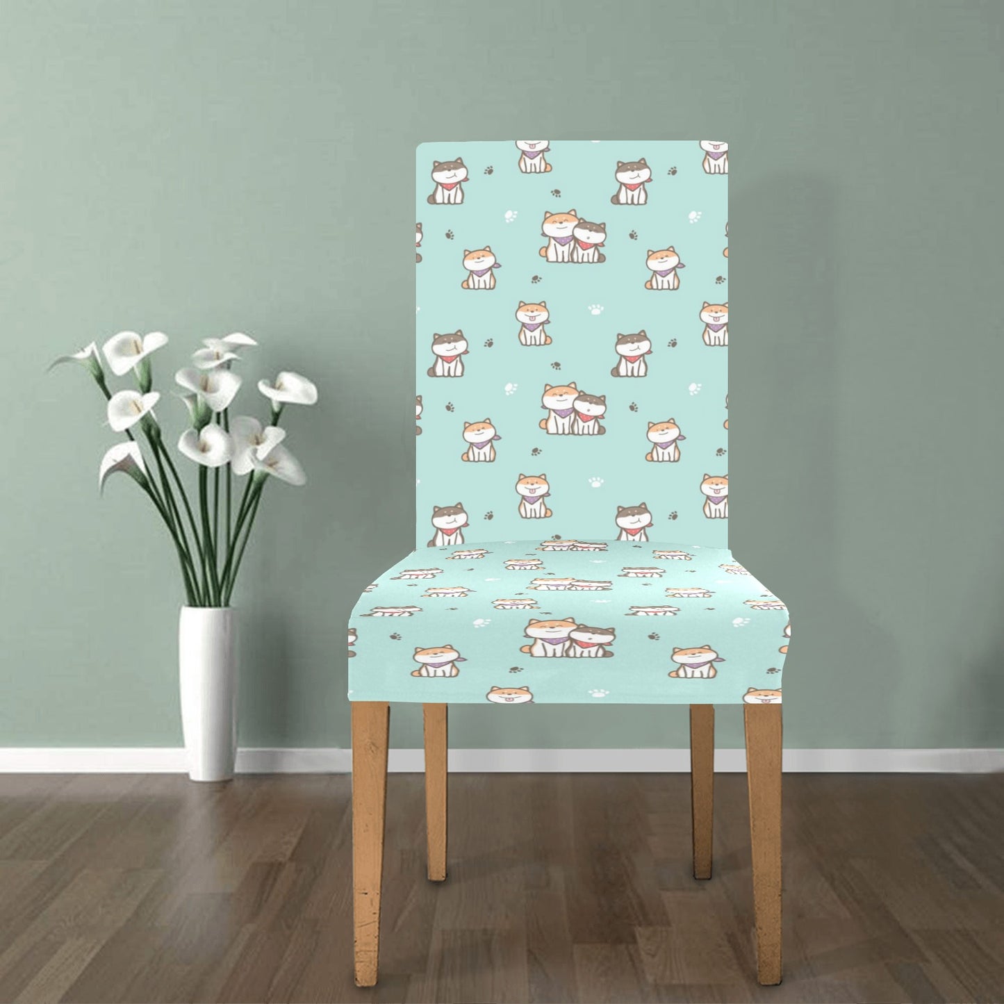 Shiba Inu Print Design LKS302 Dining Chair Slipcover