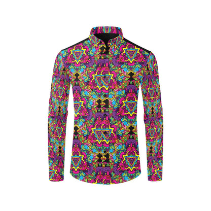 Trippy Print Design LKS303 Men's Long Sleeve Dress Shirt
