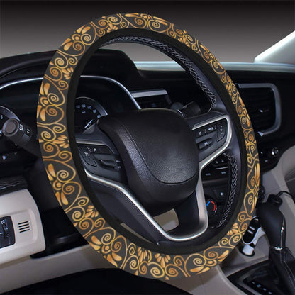 Ancient Greek Print Design LKS303 Steering Wheel Cover with Elastic Edge