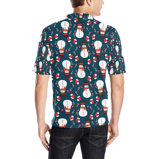 Snowman Print Design LKS301 Men Polo Shirt