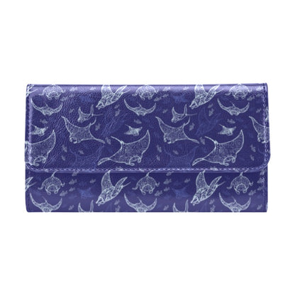 Manta Ray Print Design LKS401 Women's Trifold Wallet