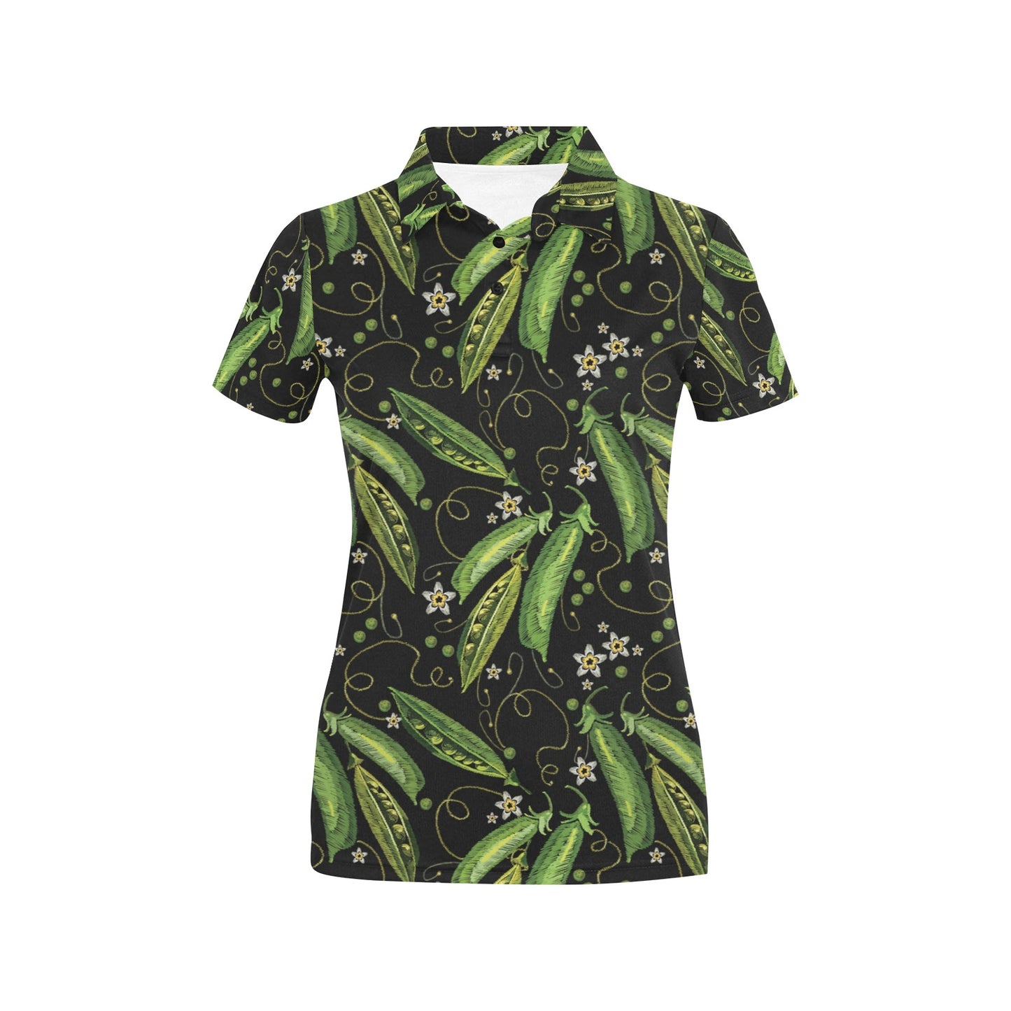 Peas Pattern Print Design A02 Women's Polo Shirt