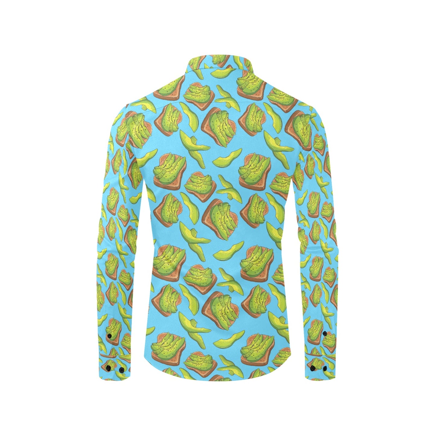 Sandwich Avocado Print Design LKS306 Men's Long Sleeve Dress Shirt