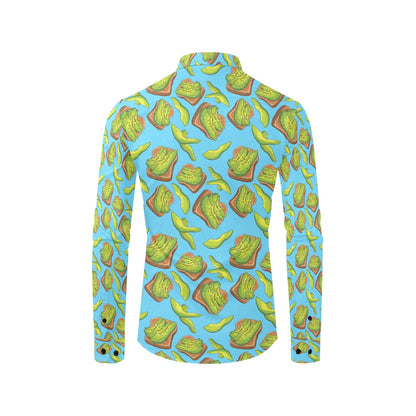 Sandwich Avocado Print Design LKS306 Men's Long Sleeve Dress Shirt