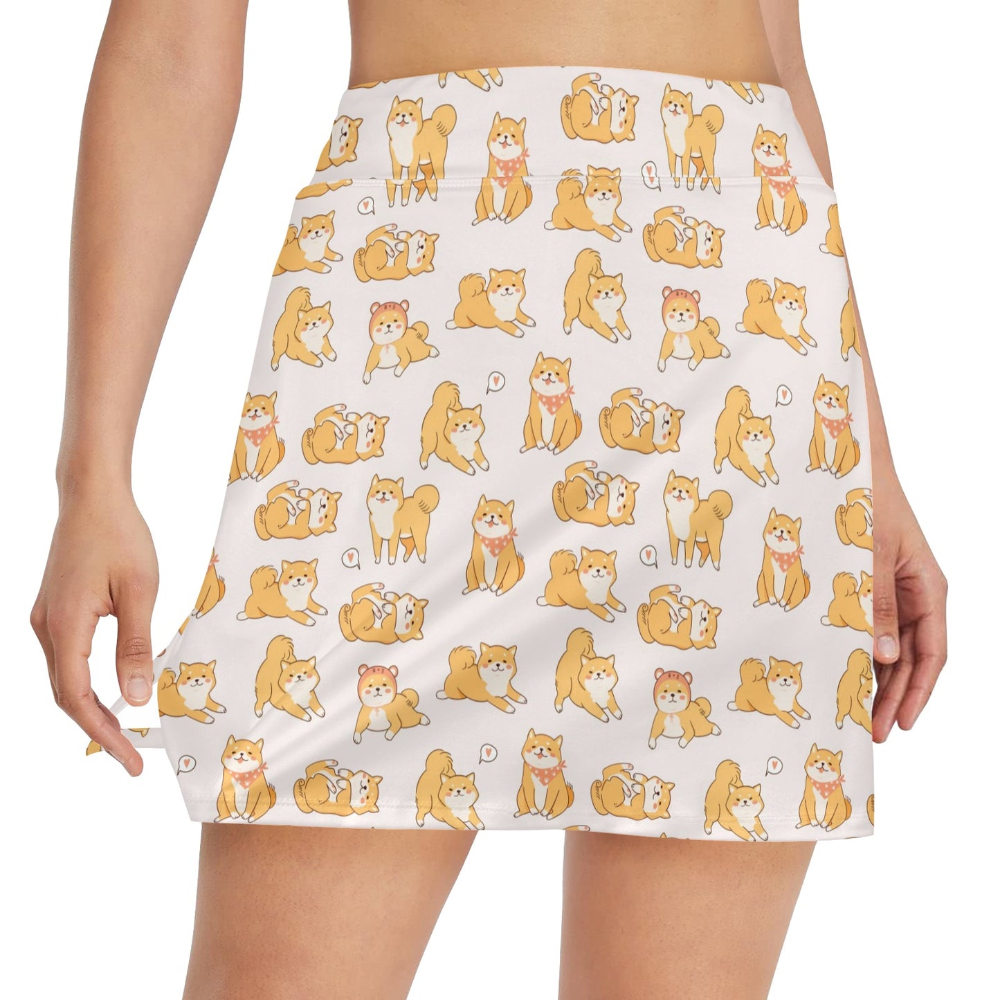 Shiba Inu Print Design LKS308 17" Golf & Pickleball Skort with Pockets