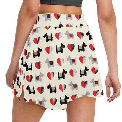 Scottish Terriers Print Design LKS3010 17" Golf & Pickleball Skort with Pockets