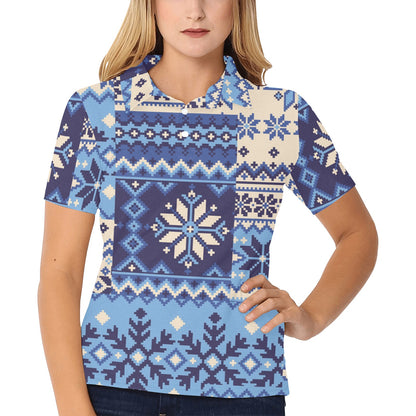 Nordic Pattern Print Design A04 Women's Polo Shirt