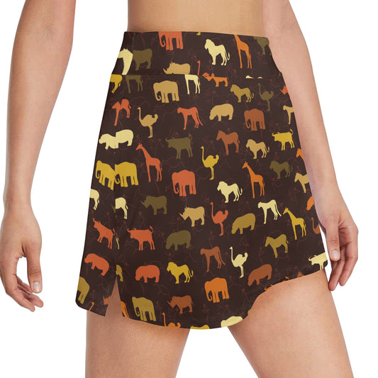 Safari Animal Print Design LKS301 17" Golf & Pickleball Skort with Pockets