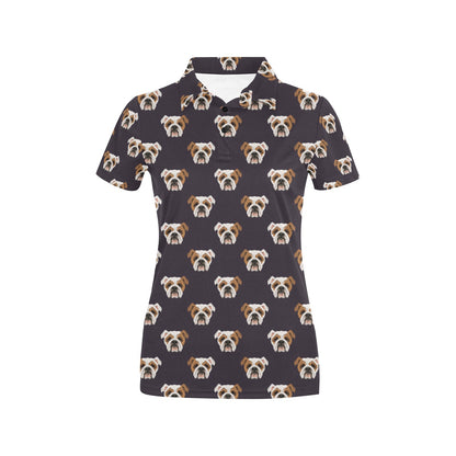 Bulldogs Pattern Print Design 03 Women's Polo Shirt