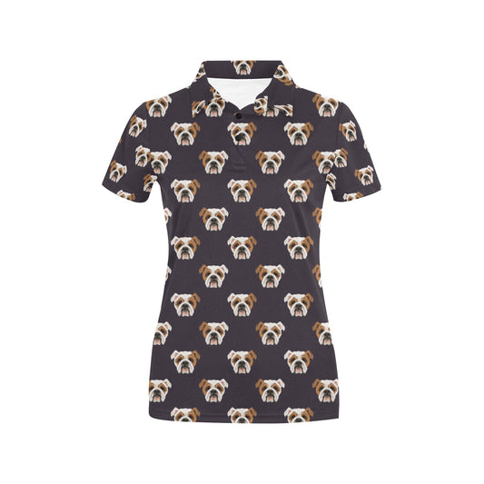 Bulldogs Pattern Print Design 03 Women's Polo Shirt