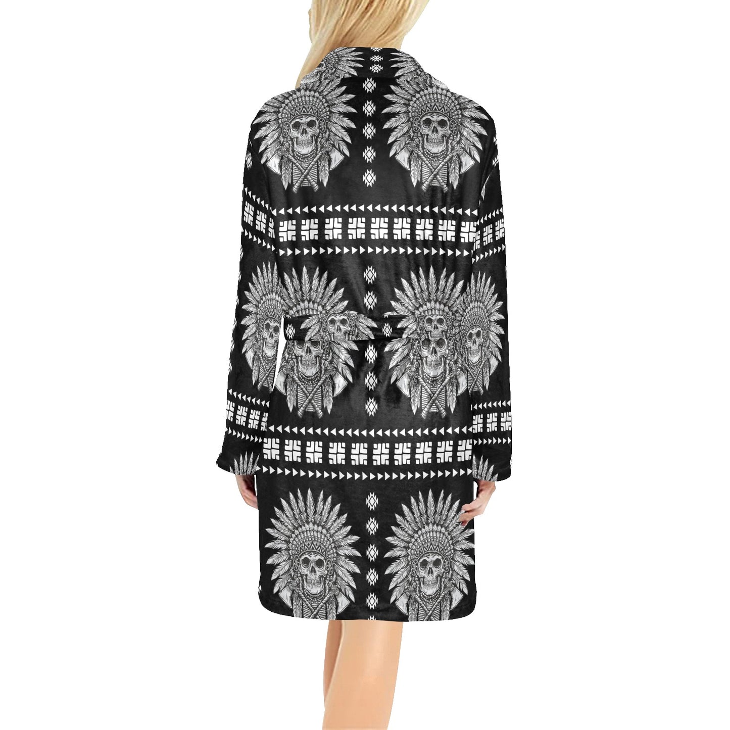 Native American Indian Skull Women's Fleece Robe