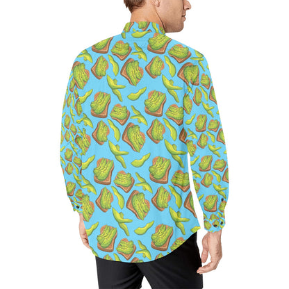 Sandwich Avocado Print Design LKS306 Men's Long Sleeve Dress Shirt