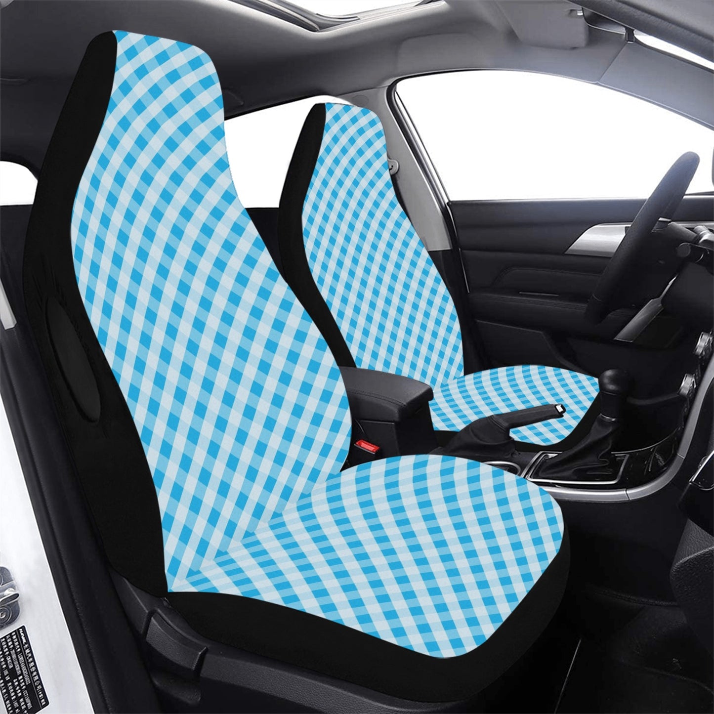 Gingham Print Design LKS401 Car Seat Covers