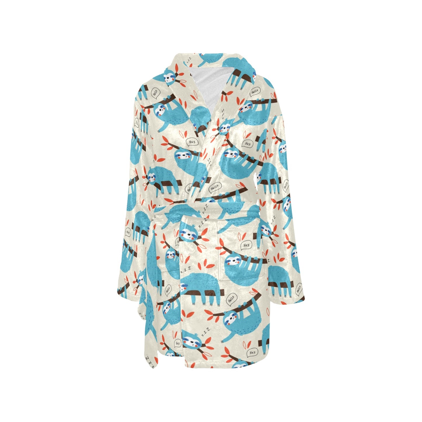 Sloth Print Design LKS3011 Women's Fleece Robe