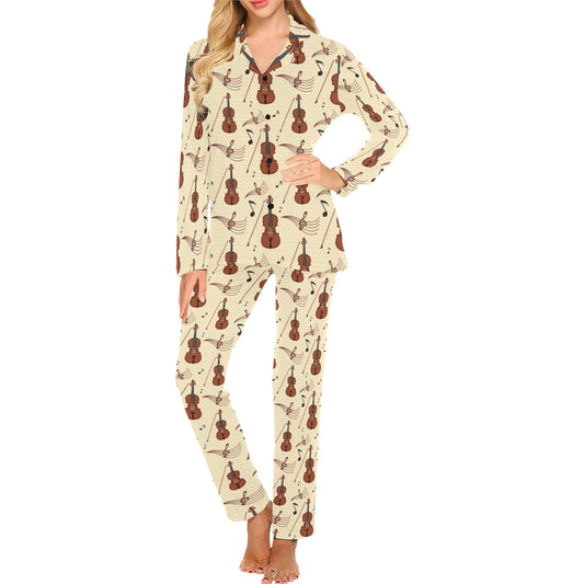 Cello Print Design LKS402 Women's Long Pajama Set