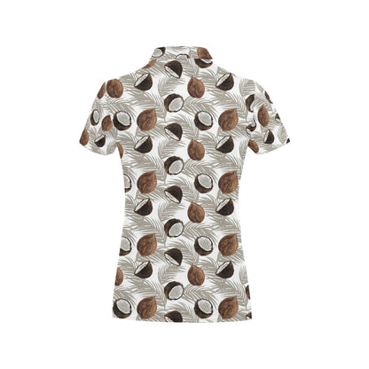 Coconut Pattern Print Design CN03 Women's Polo Shirt