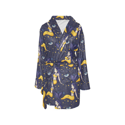 Pisces Pattern Print Design A04 Women's Fleece Robe