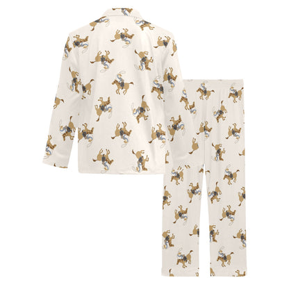 Cowboy Pattern Print Design 01 Men's Long Pajama Set