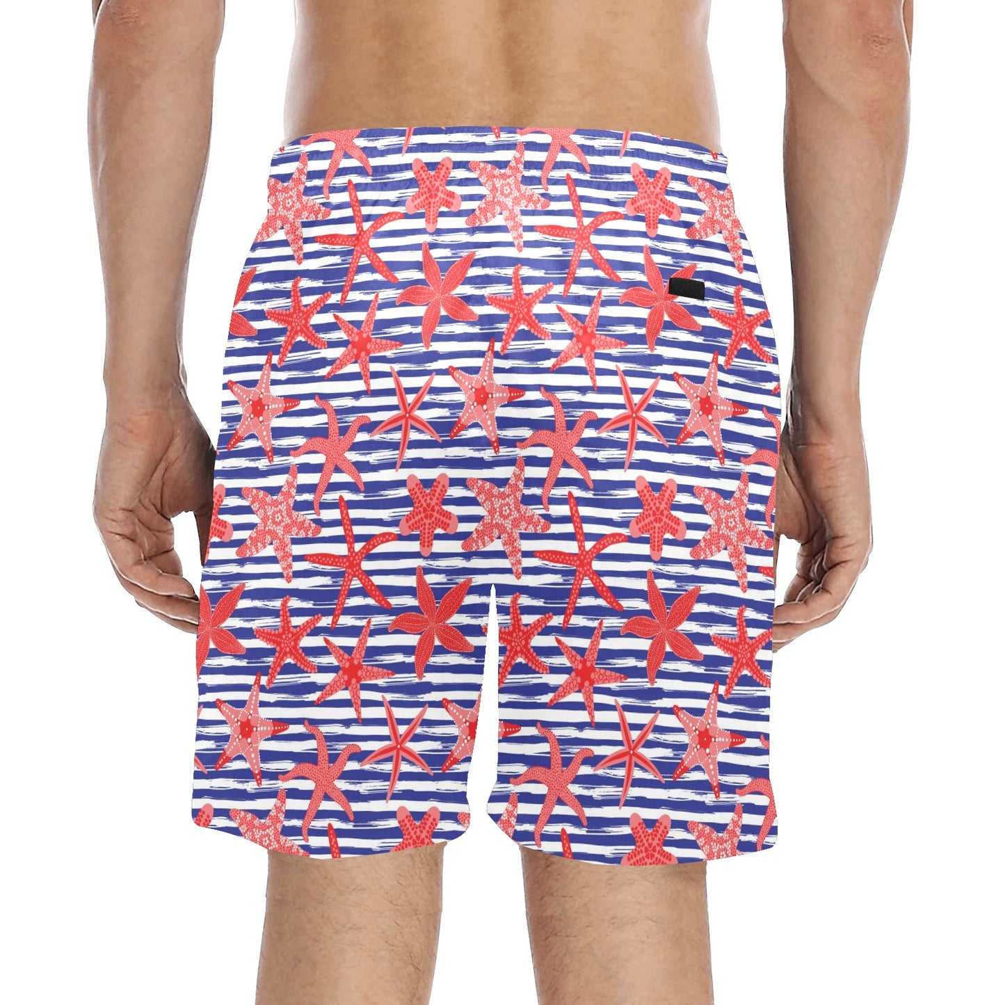 Starfish Print Design LKS401 Men's Swim Trunks Beach Shorts