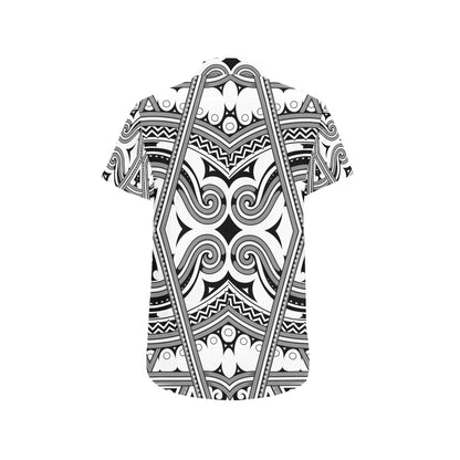 Samoan Pattern Print Design LKS302 Men Short Sleeve Button Up Shirt