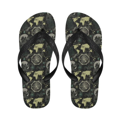 World Map Print Design LKS303 Flip Flops