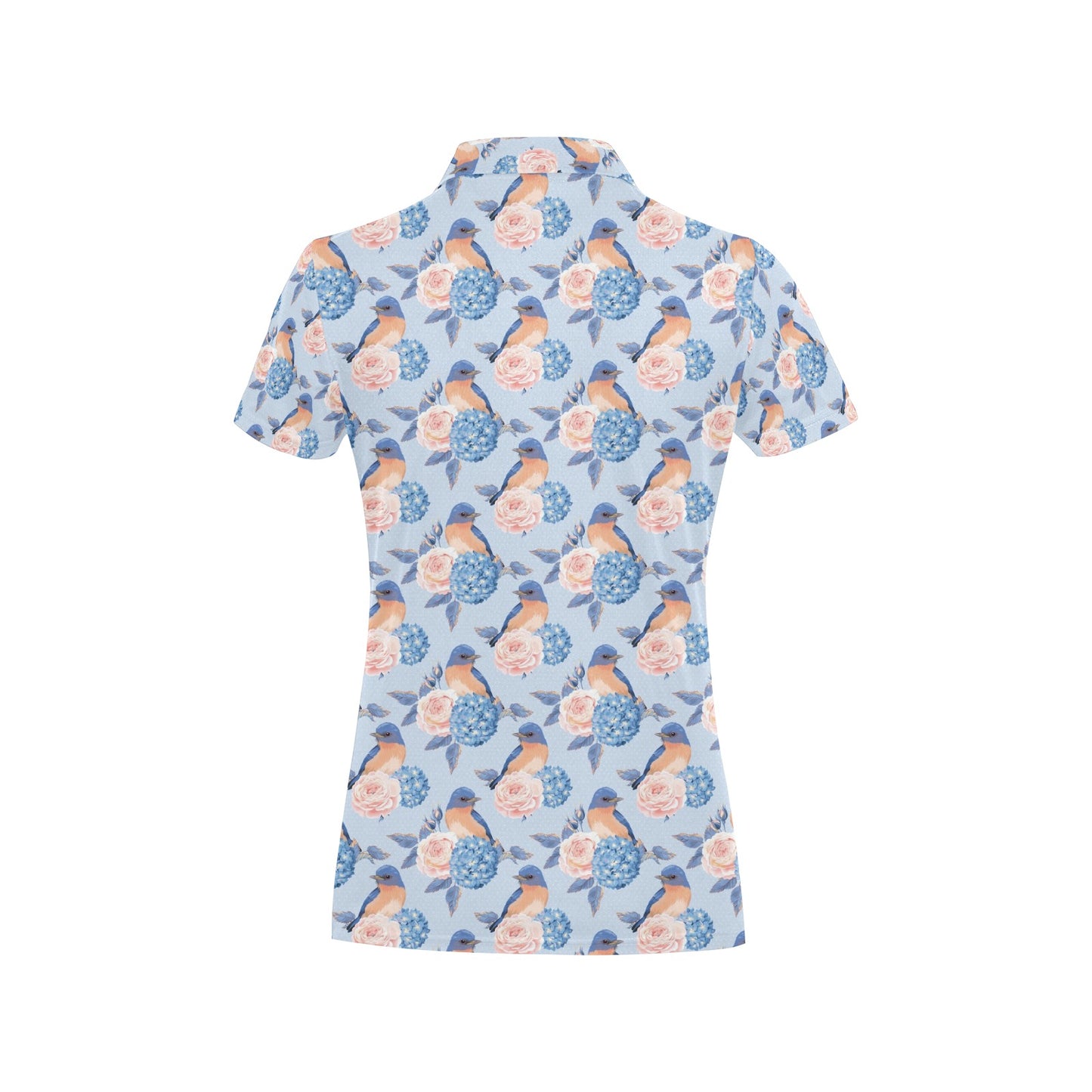 Bluebird Pattern Print Design 01 Women's Polo Shirt