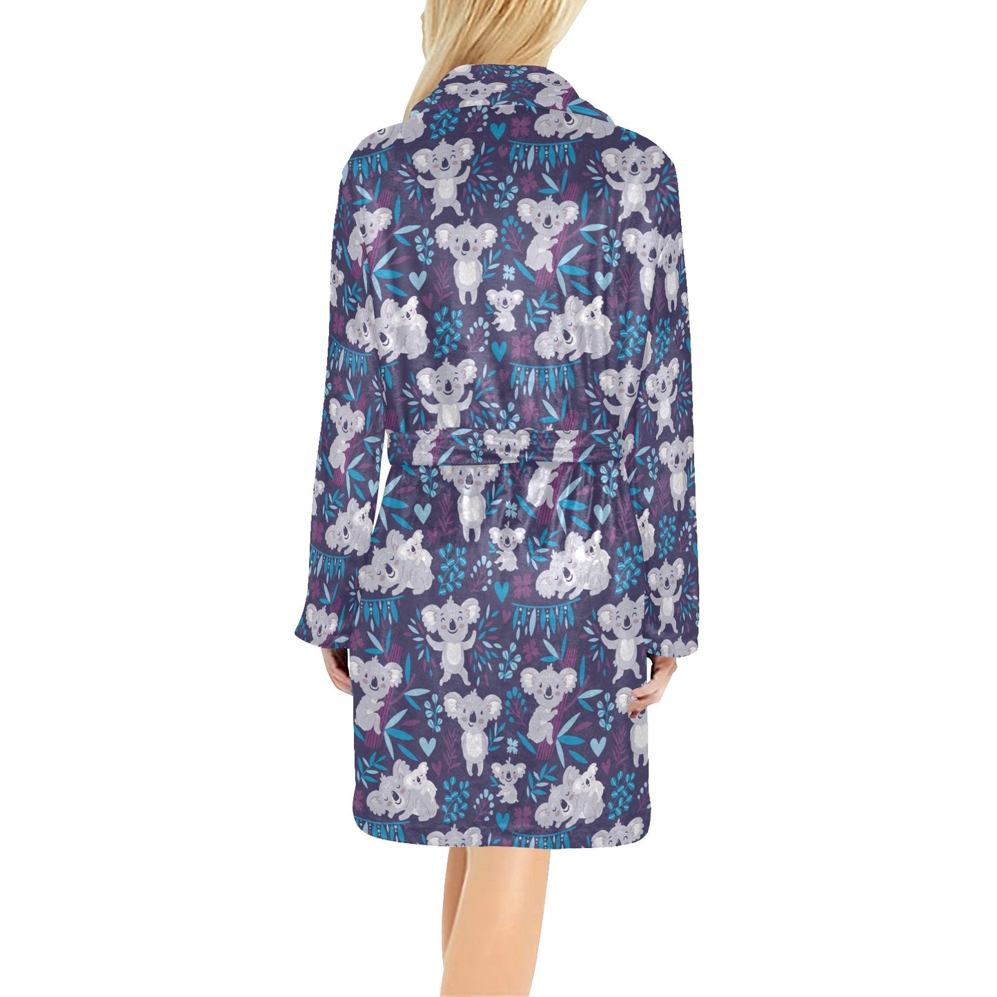 Koala Cute Themed Design Print Women's Fleece Robe