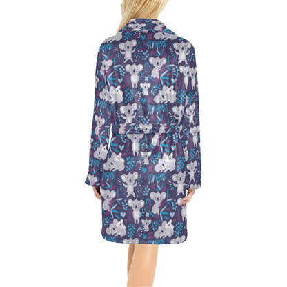 Koala Cute Themed Design Print Women's Fleece Robe