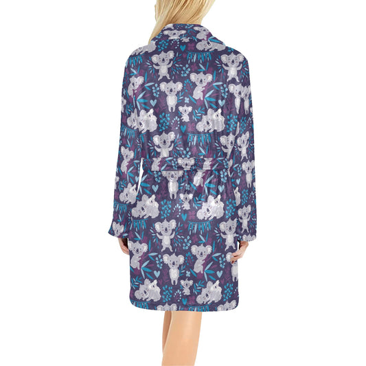 Koala Cute Themed Design Print Women's Fleece Robe