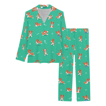 Basenji Pattern Print Design 02 Women's Long Pajama Set