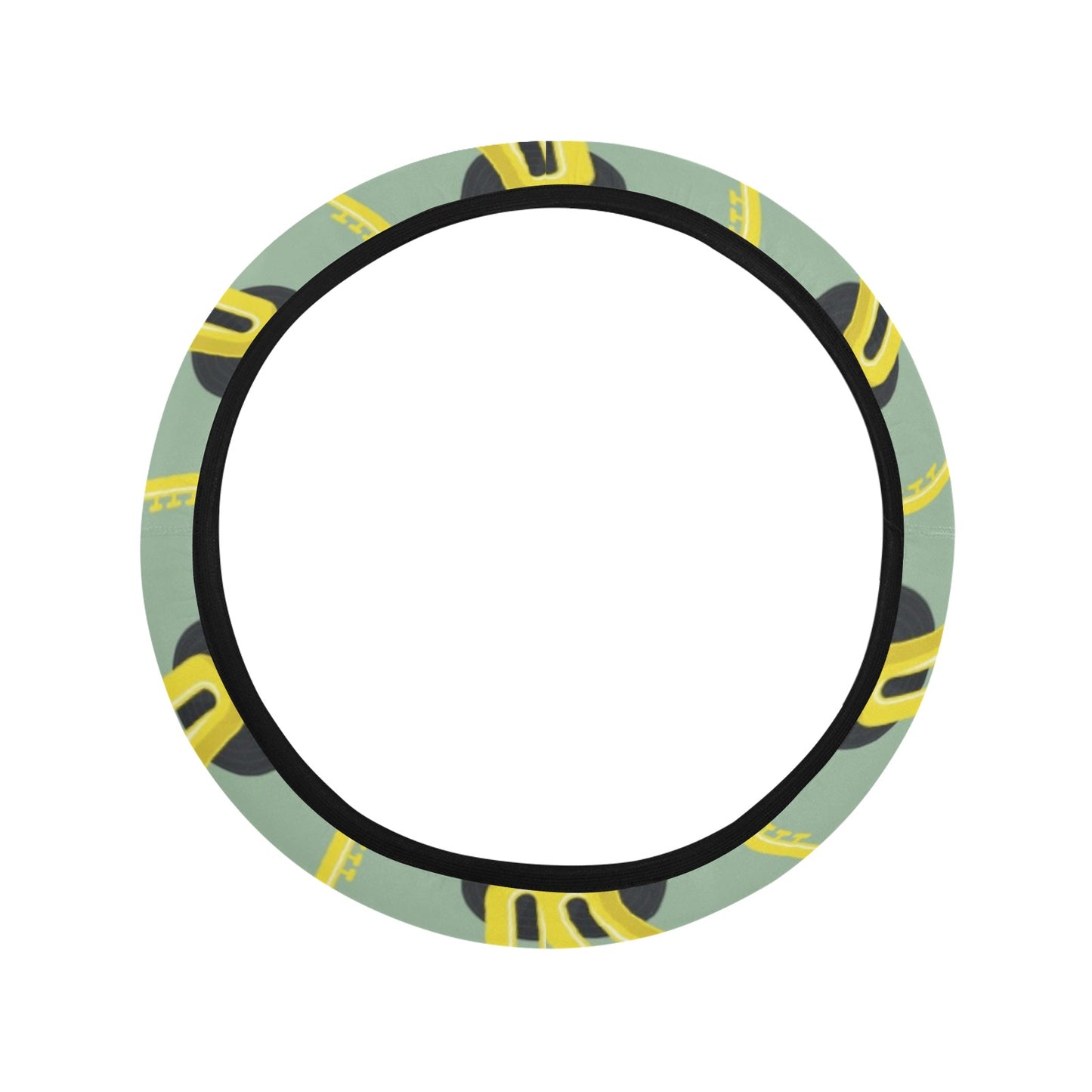 Saxophone Print Design LKS405 Steering Wheel Cover with Elastic Edge