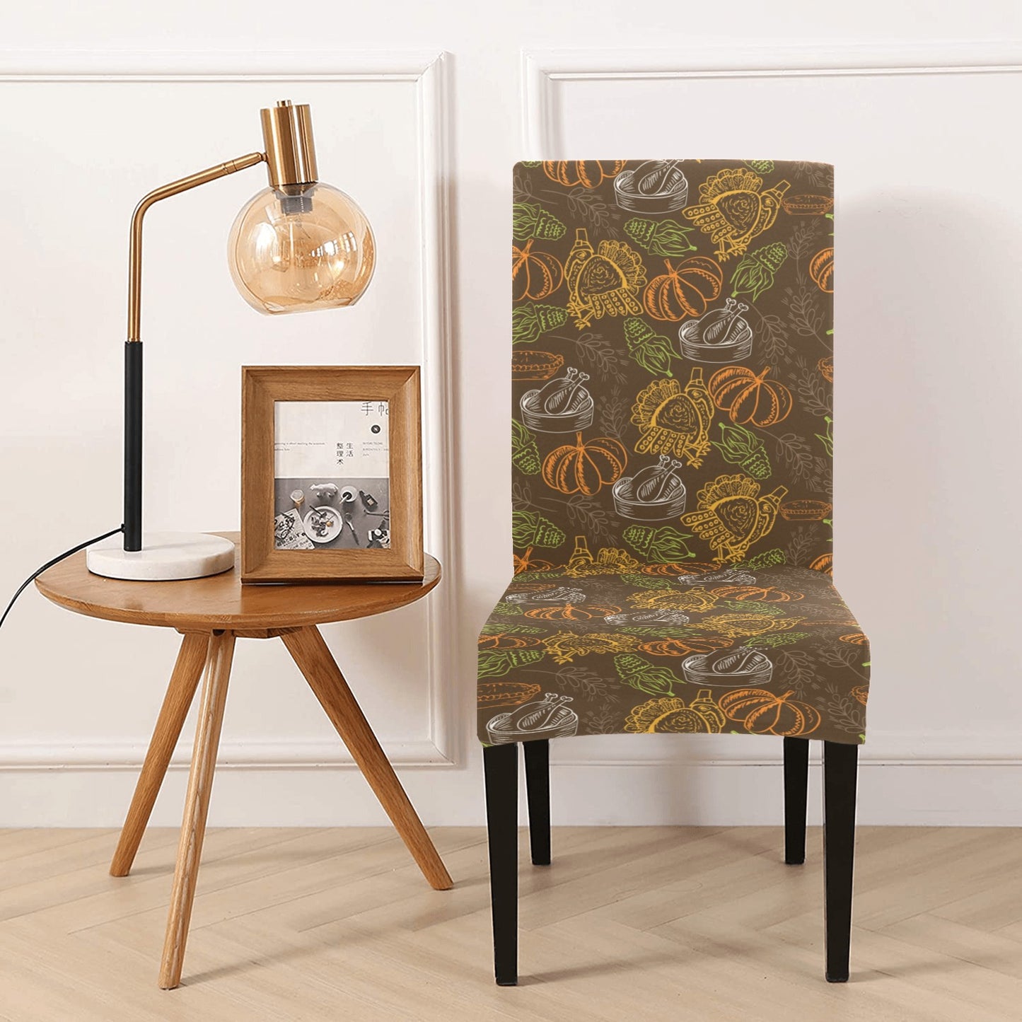 Thanksgiving Print Design LKS301 Dining Chair Slipcover