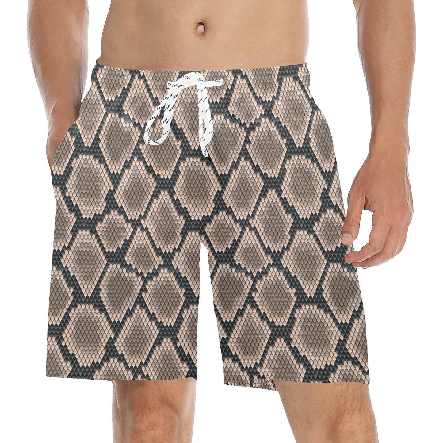 Snake Skin Design Print Men's Swim Trunks Beach Shorts