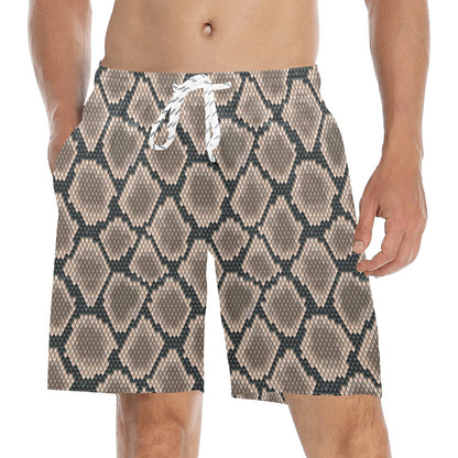 Snake Skin Design Print Men's Swim Trunks Beach Shorts