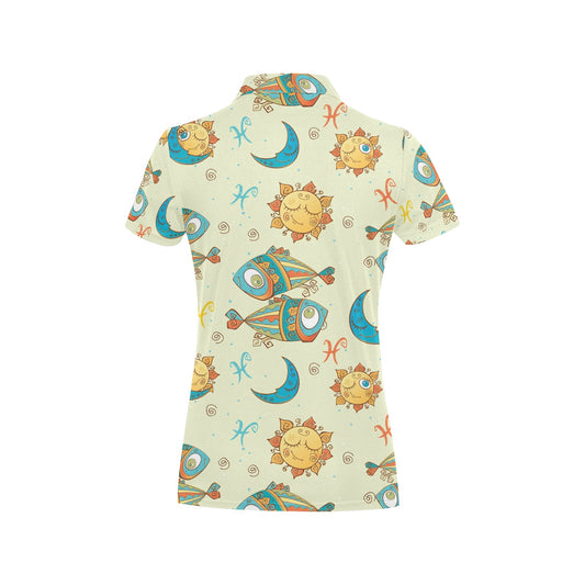 Pisces Pattern Print Design A03 Women's Polo Shirt