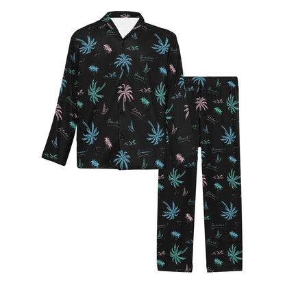 Aloha Hawaii Pattern Print Design 03 Men's Long Pajama Set