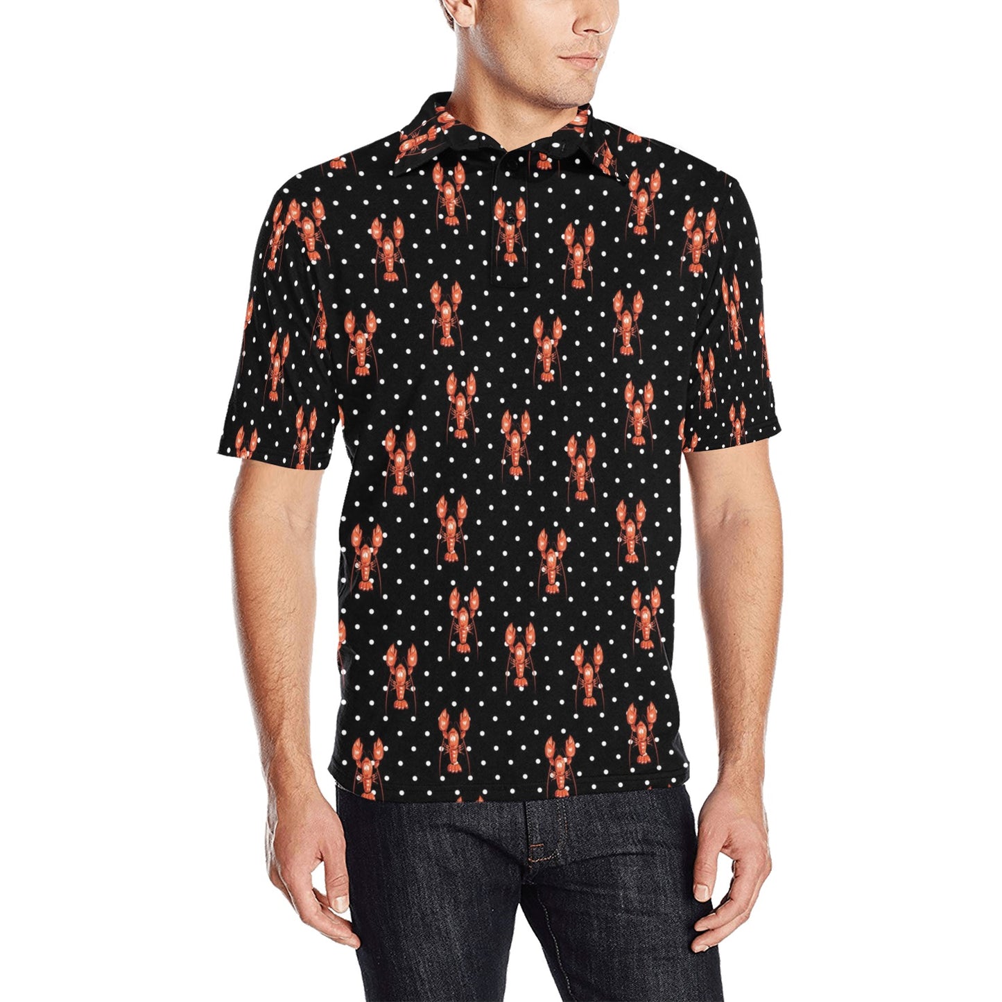 Lobster Print Design LKS401 Men Polo Shirt