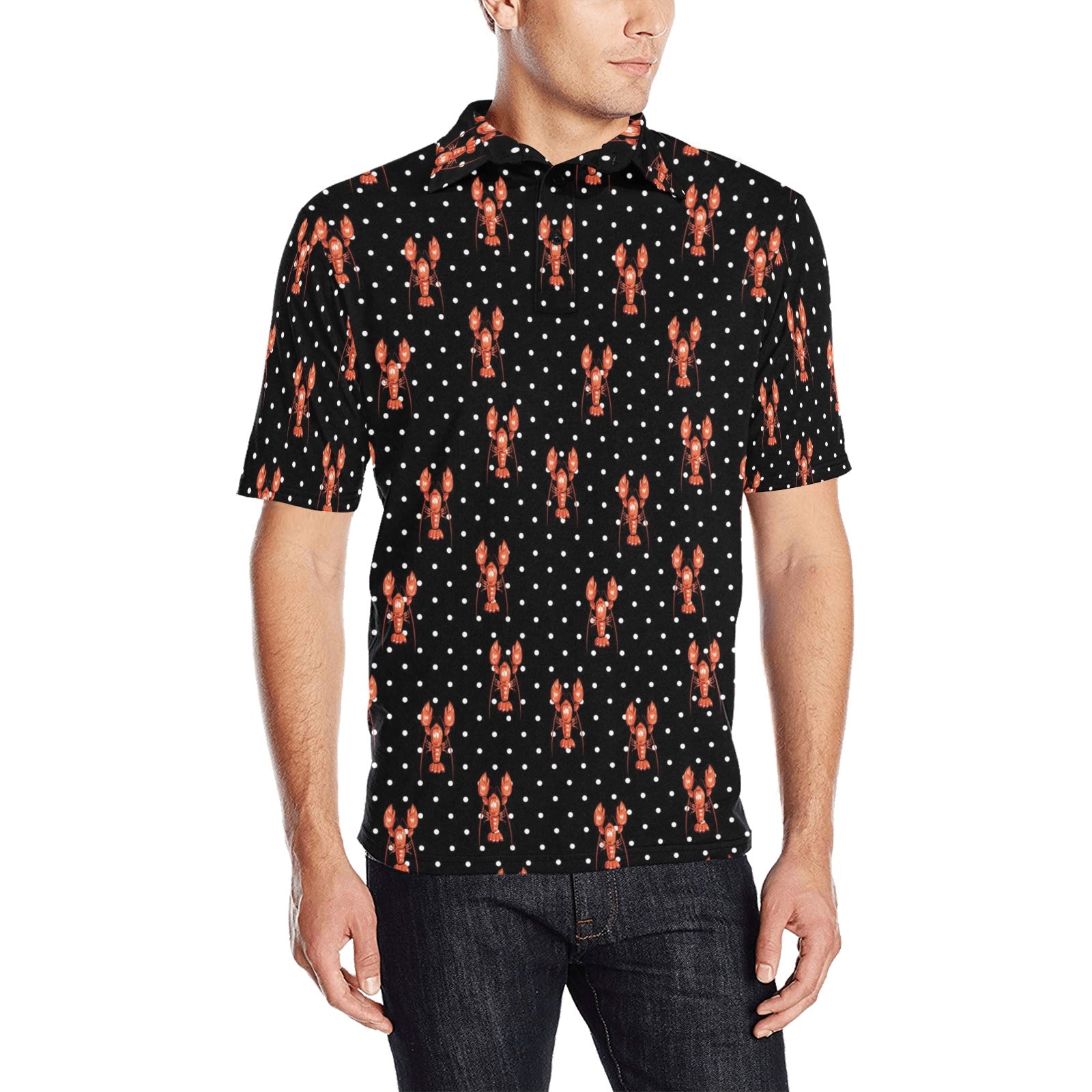 Lobster Print Design LKS401 Men Polo Shirt