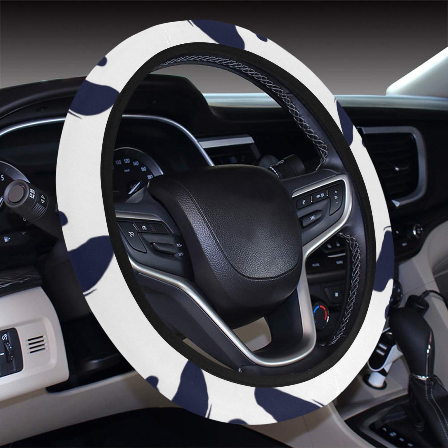Horse Head Print Design LKS303 Steering Wheel Cover with Elastic Edge
