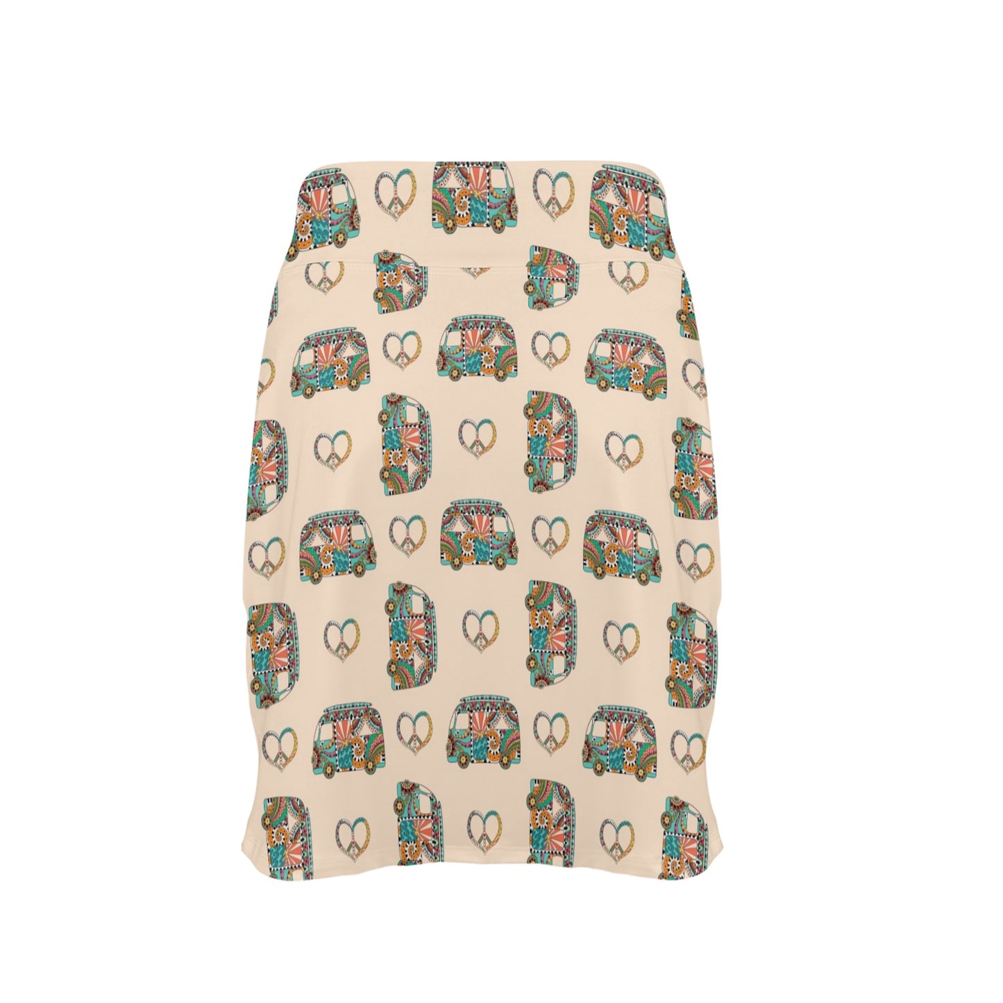 Hippie Van Peace Print Design LKS303 17" Golf & Pickleball Skort with Pockets