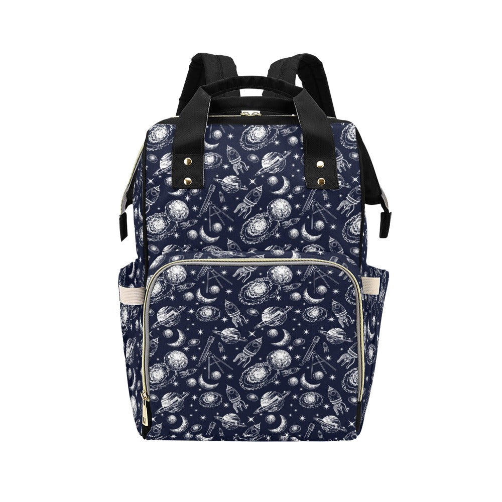 Space Rocket Print Design LKS301 Diaper Bag Backpack