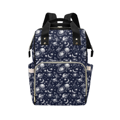 Space Rocket Print Design LKS301 Diaper Bag Backpack