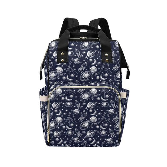 Space Rocket Print Design LKS301 Diaper Bag Backpack