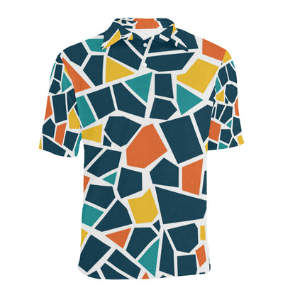 Mosaic Pattern Print Design 02 Men Polo Shirt
