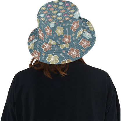 Hibiscus Pattern Print Design HB033 Unisex Bucket Hat