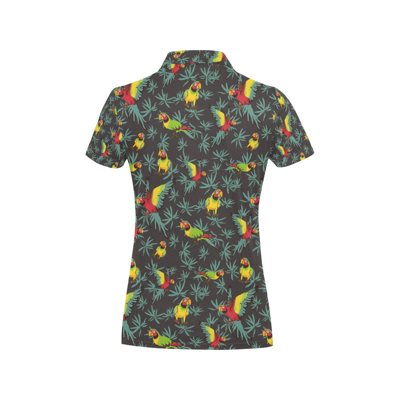 Parrot Themed Print Women's Polo Shirt