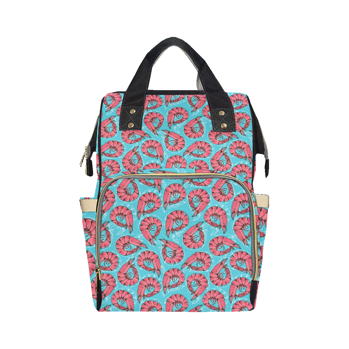 Prawn Pattern Print Design 01 Diaper Bag Backpack