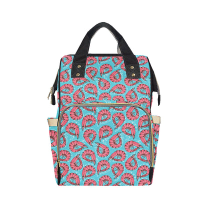 Prawn Pattern Print Design 01 Diaper Bag Backpack
